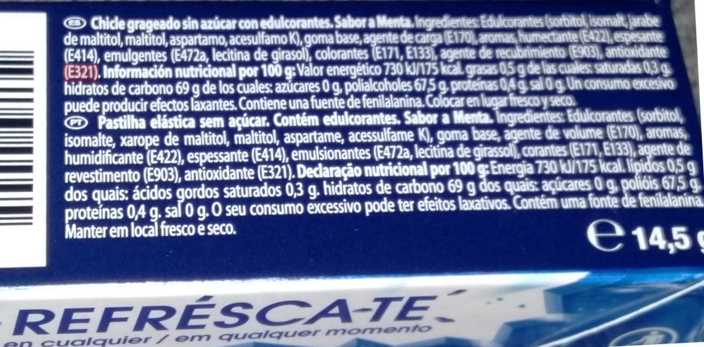 chicle con disruptor endocrino