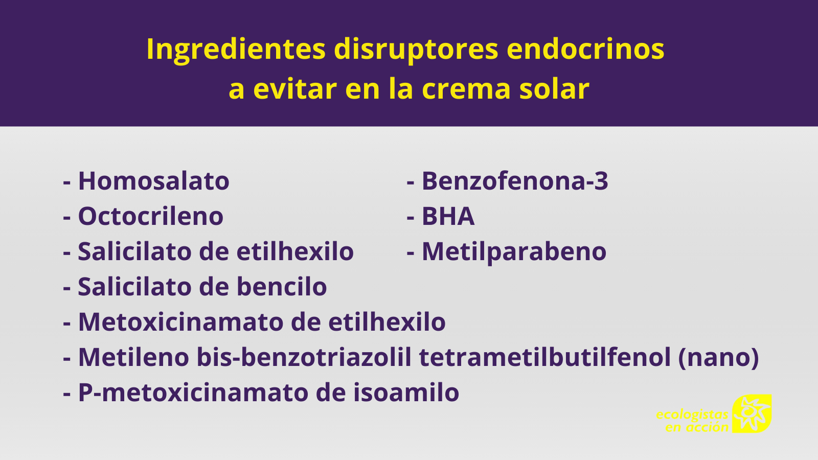 cremas de sol con disruptores endocrinos